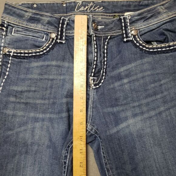 Cartise Denim medium-wash embroidered & beaded jeans. Size 10 - Picture 12 of 15